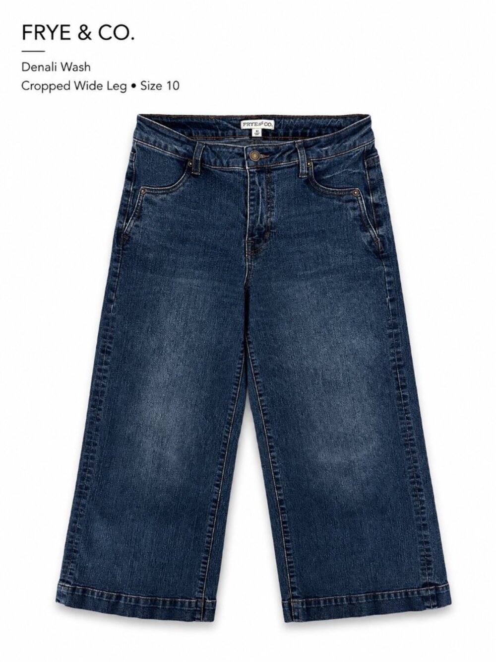 Frye & Co. Cropped Wide Leg Jeans Denali Wash Size 10